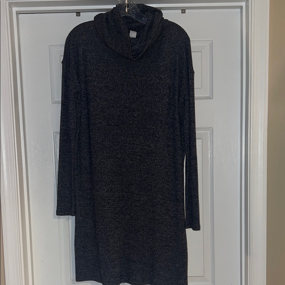 Navy blue Cowl Neck Sweater Dress